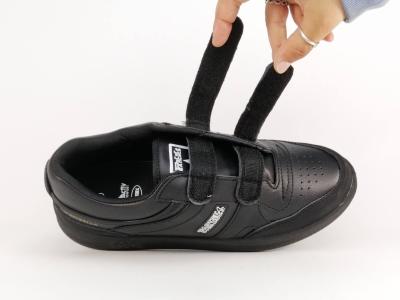 Basket homme grande taille noire confortable à velcro PAREDES DP101 à pas cher