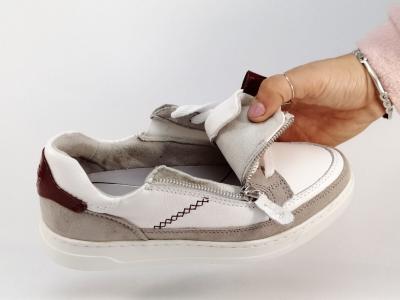Basket tendance femme cuir blanc chic et confort destockage TAMARIS 23707