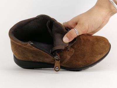 Chaussure femme pieds sensibles grand confort cuir souple marron destockage IMAC 455861