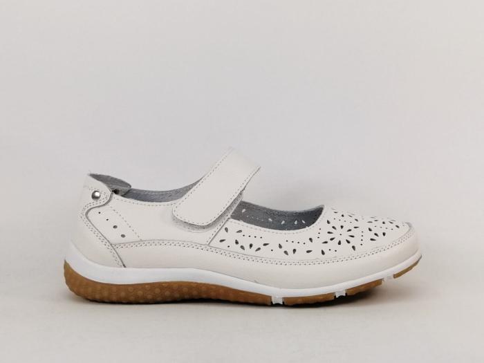 Babies femme cuir blanc souple et confort MORAN'S vemas à pas cher