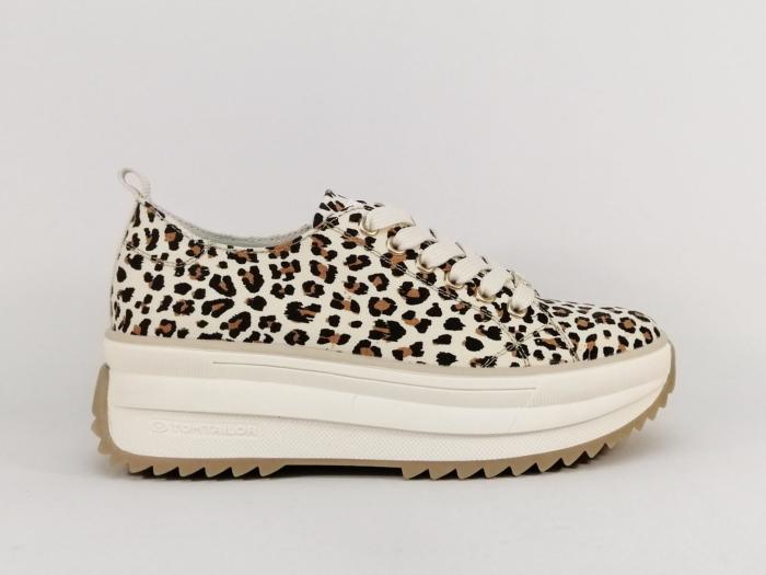 Basket leopard femme chic et très confortable TOM TAILOR 5390910017 à pas cher