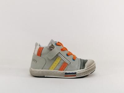 Basket montante garçon cuir souple et confortable à pas cher destockage BELLAMY sanou gris