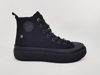 Basket noire montante femme tendance confortable destockage REFRESH 173074 
