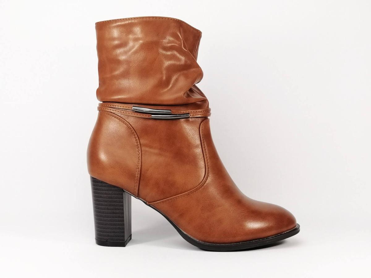 bottine cuir camel femme