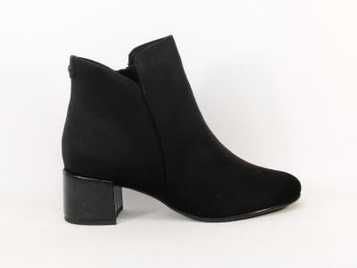 Bottines noires femme à talon chic et confortable TAMARIS 25354 suedine à pas cher