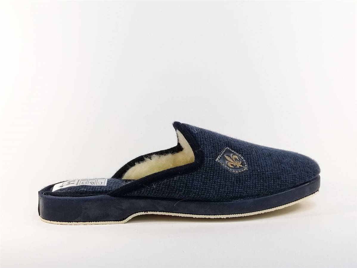 Chausson bleu pure laine SOCA Pointure Plus