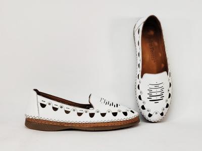 Mocassin femme cuir très souple blanc, originale et confortable PEDRO TORRES 10206VIT1