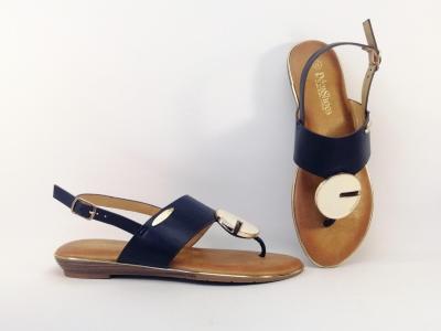 Sandale entre-doigt destockage DEES SHOES Mendioza marine pas cher femme