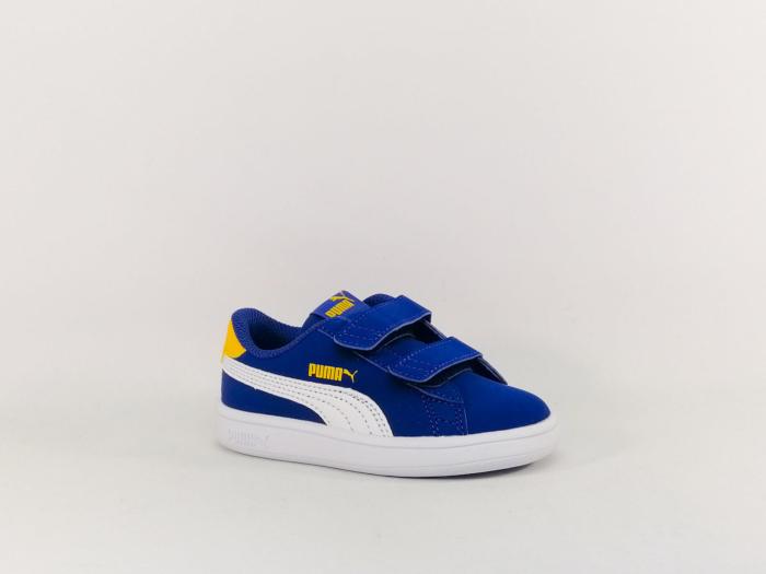 Basket garçon bébé PUMA smash à pas cher en destockage bleu à scratch 36518447