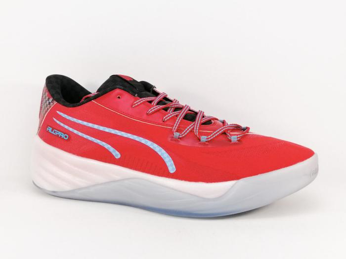 Basket grande pointure homme confortable destockage PUMA all pro nitro rouge à pas cher