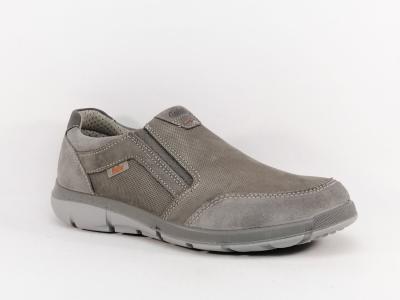 Chaussure homme sans lacets cuir gris confortable à élastiques en destockage IMAC GALLUS yann