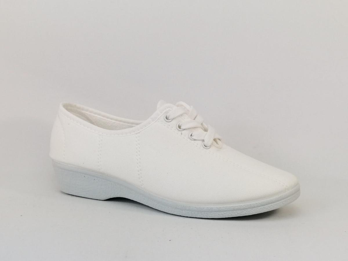 Chaussure Confort Toile Blanche Femme I Pointure Plus