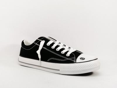 Tennis en toile noire confortable  lastique DOCKERS 48TE608 mixte