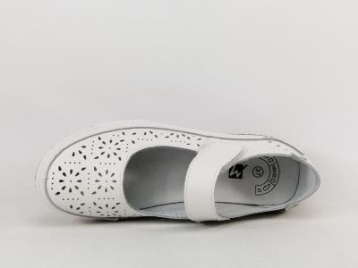 Babies femme cuir blanc souple et confort MORAN'S vemas à pas cher