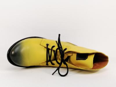 Bottine cuir souple jaune ORLAND 202135 femme - Fabrication Portugal