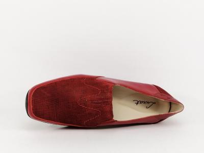 Chaussure compensée pieds sensibles cuir rouge destockage LUXAT dufil