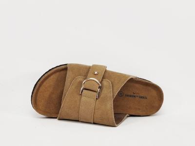 Mule femme chic cuir camel confortable et tendance TERRE DE MARINS mahity