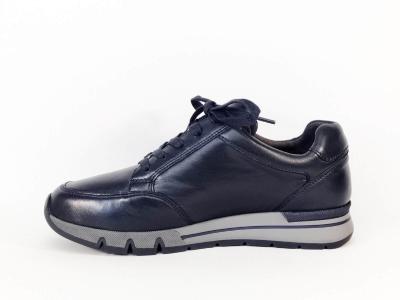 Basket femme grande largeur G CAPRICE 23702 cuir souple marine très confortable