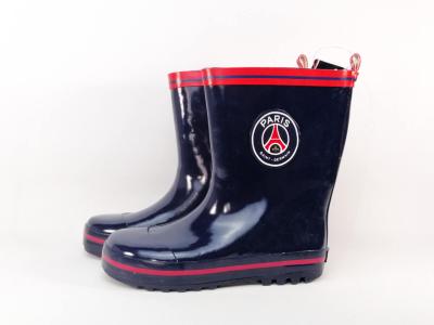 Botte pluie garçon en caoutchouc marine rouge destockage PSG alex à pas cher