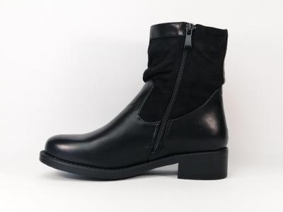 Boots noir tendance à pas cher en simili cuir CHIC SHOES xq116 pour femme