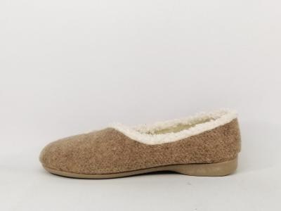 Chaussons ballerine femme chic et chauds fourrés beige ZEL'S 2487