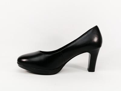 Escarpin chic cuir noir TAMARIS 22410 confortable femme