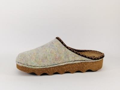 Mule femme en feutre vert recyclé CHIC & RELAX Madlyne