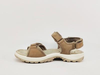 Sandale marche femme confortable pieds larges cuir beige marmot destockage IMAC 758850