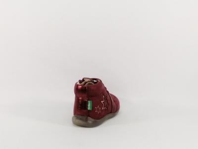 Basket montante KICKERS be power cuir bordeaux destockage fillette
