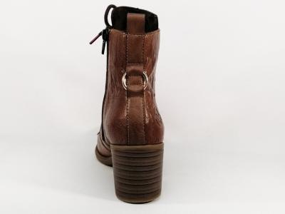 Bottine chic à lacets RIEKER Y2000 cuir camel à talon confortable femme