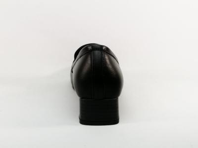 Mocassin grande taille femme à talon noir chic en destockage ANDRES MACHADO AM6009 à pas cher