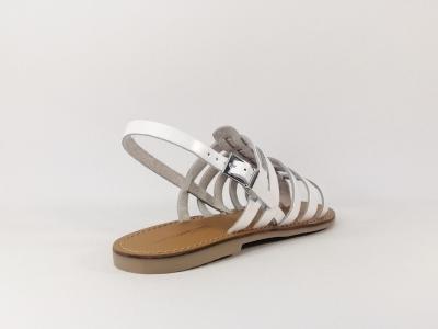 Sandale tout cuir blanc destockage TROPEZIENNES Herilo pour femme