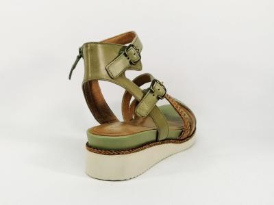 Sandale TAMARIS 28208 en cuir vert semelle compensée confort femme 