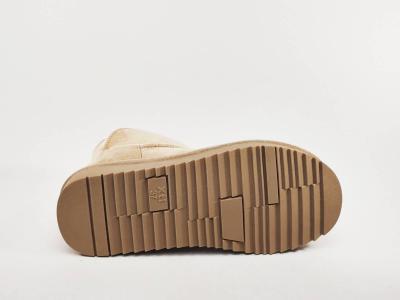 Boots fourrée femme daim beige destockage XTi 44436 confortable pas cher