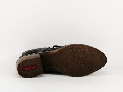 Bottine chic et originale à lacets RIEKER Y0830 petit talon confortable femme