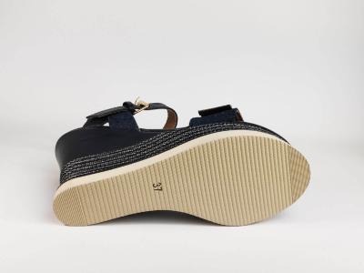 Sandale bleu marine compensée TOM TAILOR 8094302 femme