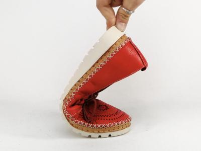 Chaussure femme cuir souple originale et confortable mocassin rouge PEDRO TORRES 21171302