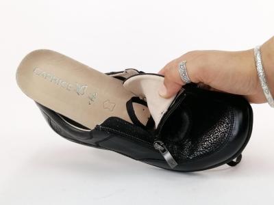 Chaussure hallux valgus femme pieds sensibles larges CAPRICE 23766 cuir souple