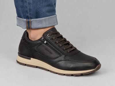 Basket homme cuir marron chic confortable destockage LONDONS LIFE 162677 à pas cher