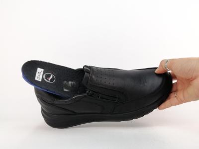 Chaussure homme sans lacet cuir noir confortable destockage IMAC 353766