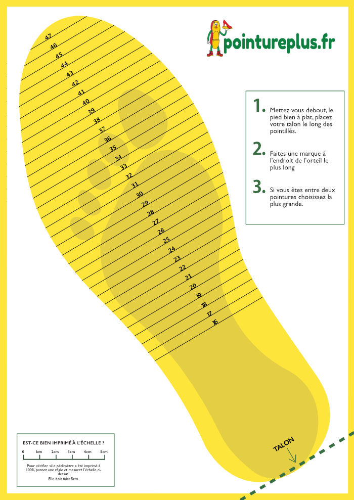 Pédimètre à imprimer - Comment mesurer la Pointure des Bébés & Enfants -  Chaussures Duretz