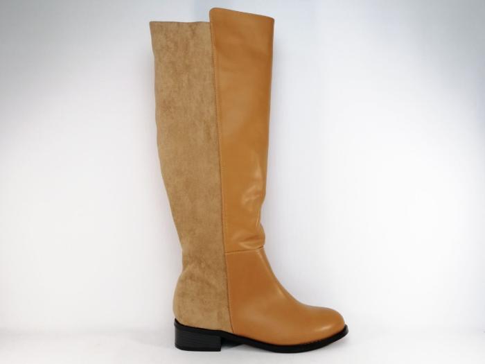 Botte grande taille femme confort pointure 42, 43, 44 destockage ANDRES MACHADO AM4242 camel