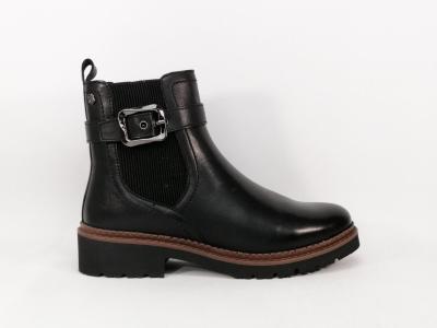 Bottines noires femme à talon cuir souple confortable tendance destockage CARMELA 162491 à pas cher