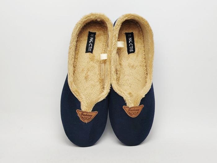 Chausson ballerine femme à pas cher tendance velours marine NOCTIS bodega