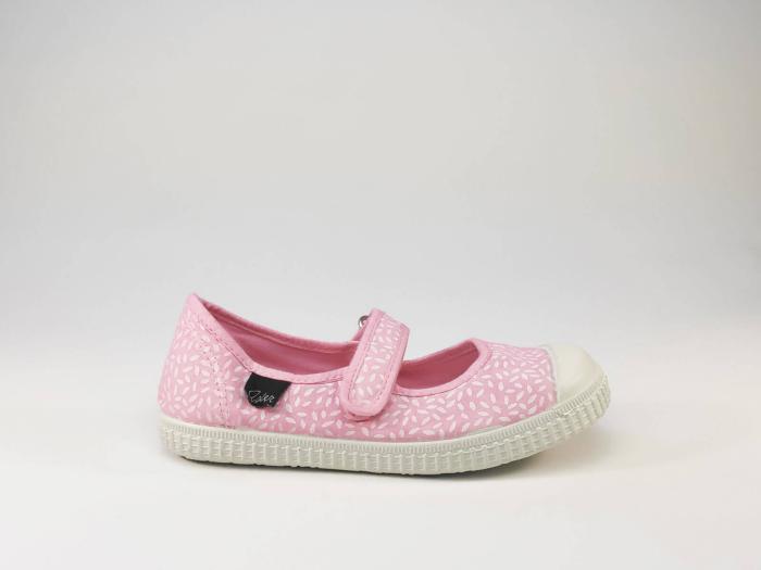 Babies tendance en toile rose avec velcro fillette bout gomme ASTER Minork