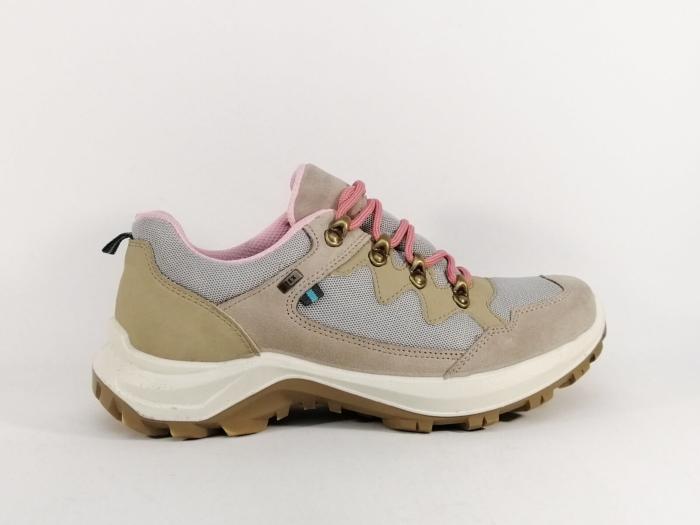 Chaussure randonnée femme confortable légère souple cuir beige destockage IMAC 356758