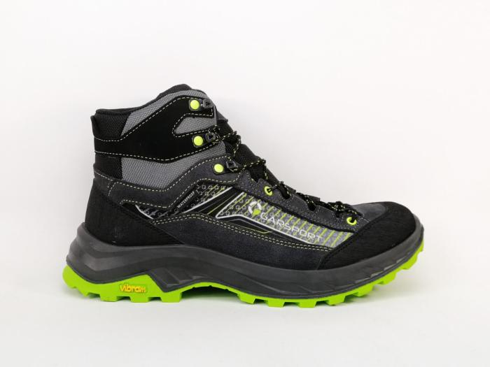 Chaussures randonnée homme imperméable montante cuir noir vert destockage GARSPORT mikeno mid
