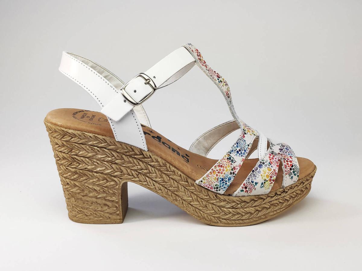 sandale blanche à talon