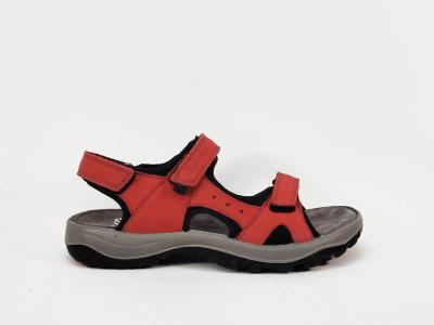 Sandale de marche femme confortable cuir rouge destockage IMAC ARA 758841