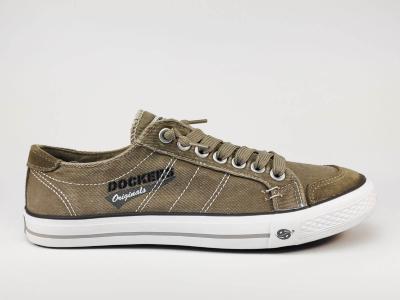 Tennis en toile beige grande pointure homme à élastique DOCKERS 30ST027